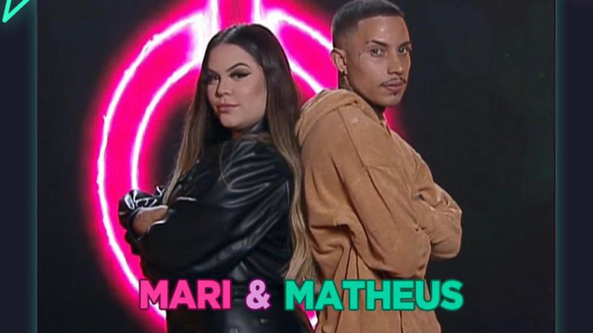 O casal digital influencer, Matheus Yurley e Mari Matarazzo estão no reality da Record TV (imagem: divulgação)