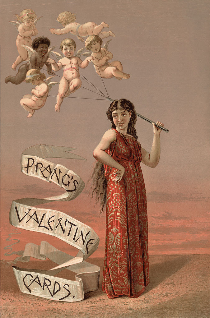 Cartão de Dia dos Namorados de 1883. 