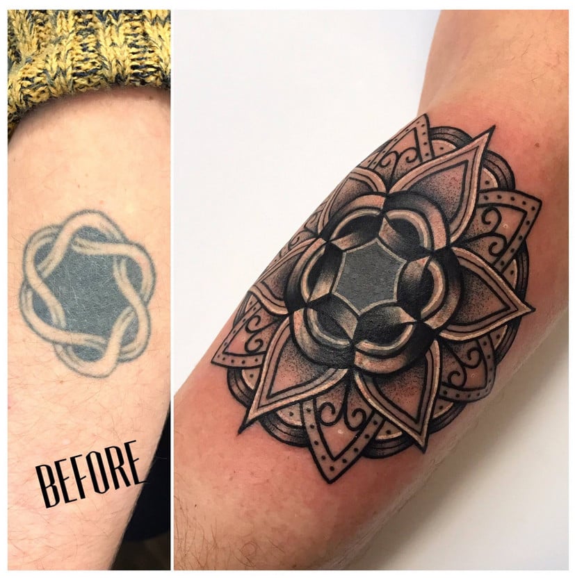 cobrir tatuagem no braço antes e depois