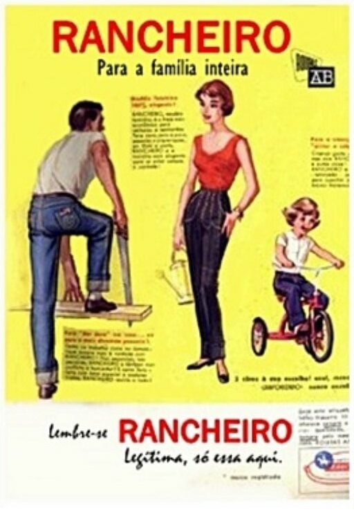 Publicidade da calça "Rancheiro", da Roupas AB. 