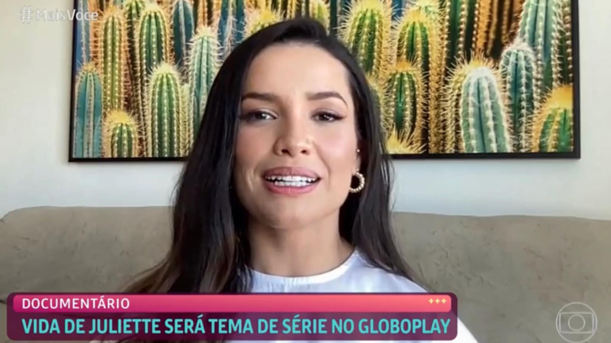 A embaixadora do Globoplay anuncia série biográfica na plataforma (imagem: reprodução/ Globo)