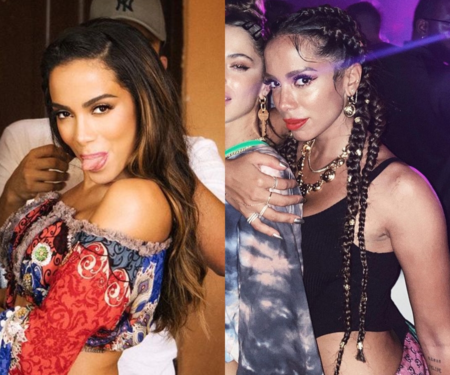 Fotos de Anitta antes e após adotar tranças.