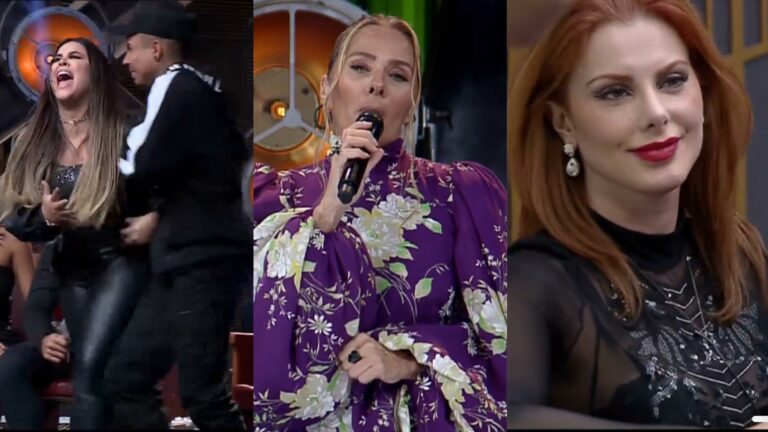 Adriane Galisteu comanda a quarta eliminação do Power Couple. Mari e Matheus voltam ao jogo e Deborah não comemora. (montagem: Fashion Bubbles)
