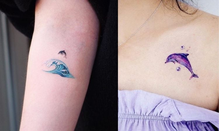 tatuagens de golfinho pulando