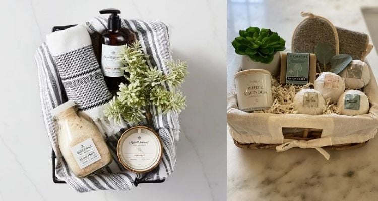 cesta para o Dia dos Avós com produtos de higiene