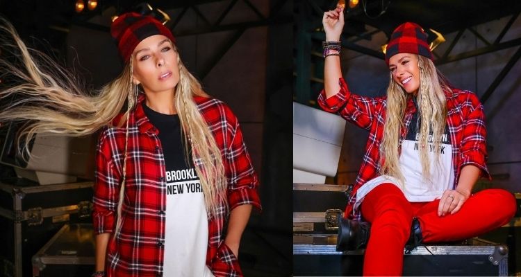 cabelo da Adriane Galisteu no Power Couple duas fotos de Adriane Galisteu usando beach waves