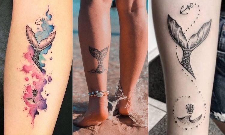 tatuagem de cauda de sereia
