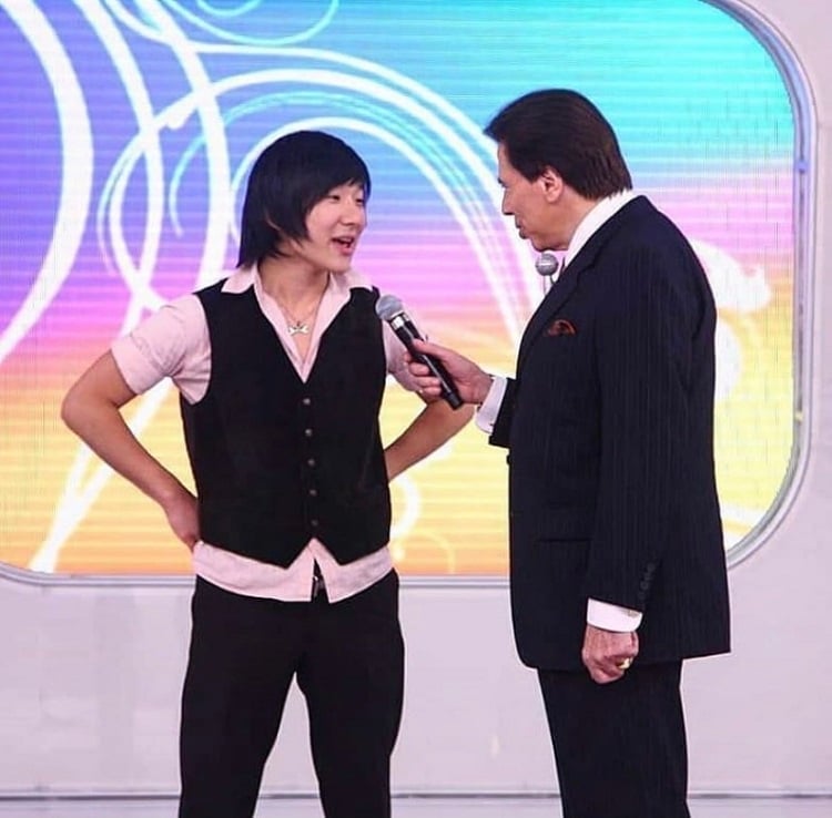 Pyong Lee com Silvio Santos