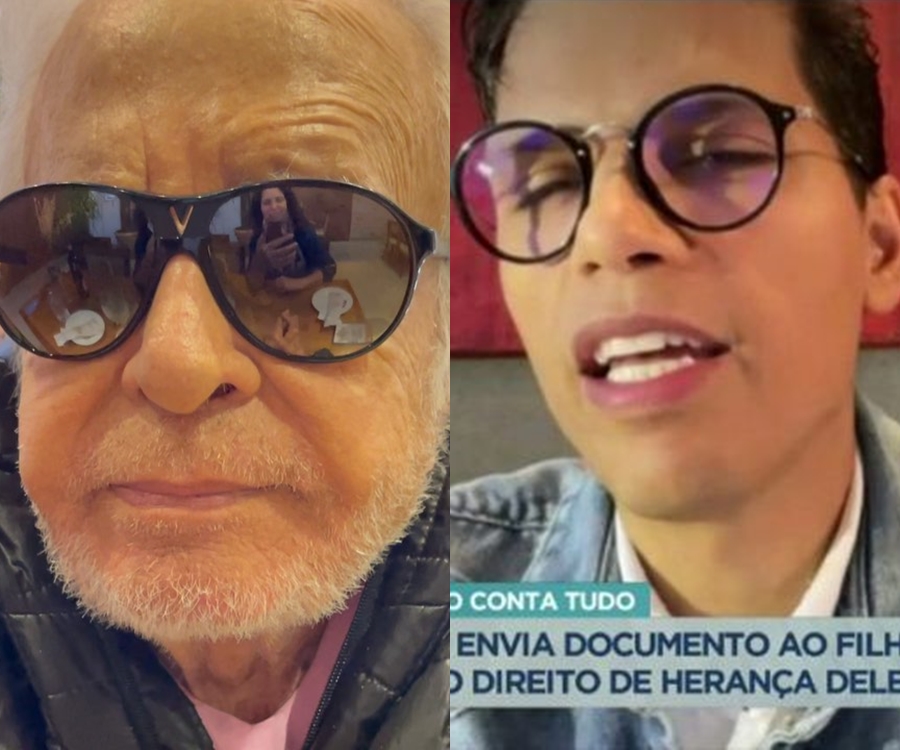 Roger revela carta de Cid Moreira no programa Balanço Geral. Foto do jornalista e Roger.