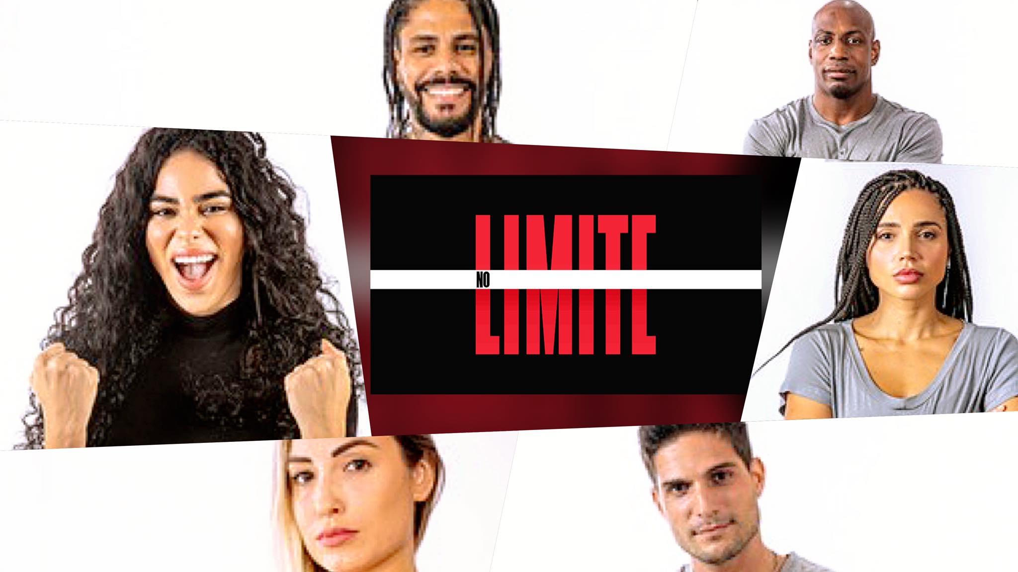 Elana, Ana Paula, Jessica, Zulu, André e Viegas estão na final de No Limite. Fonte: Montagem/ Fashion Bubbles