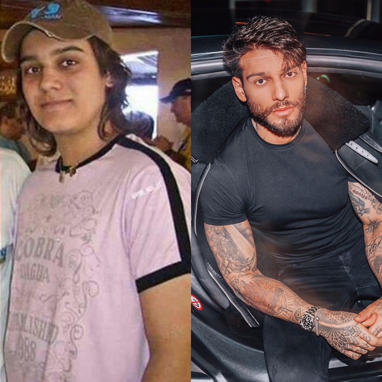 Foto de Lucas Lucco mais jovem e atualmente.