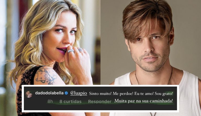 Foto de Luana Piovani, Dado Dolabella e o comentário pedindo perdão.