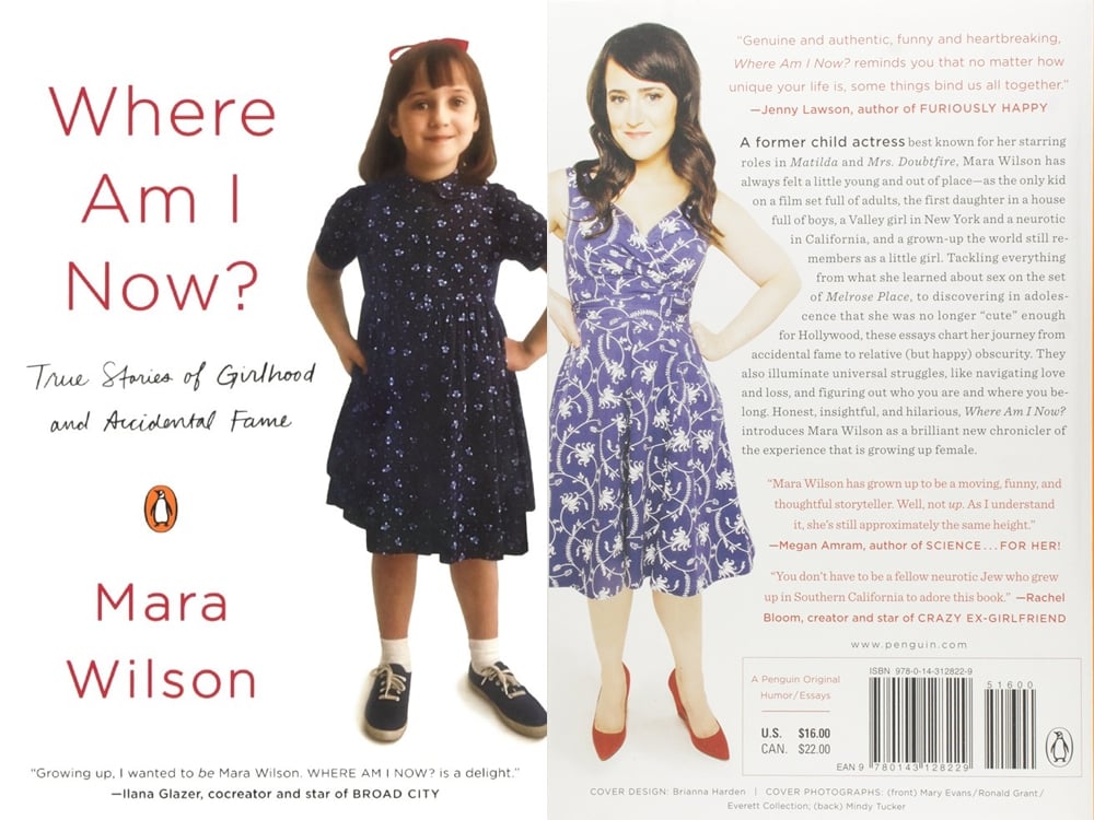 Foto da capa e contracapa do livro de Mara Wilson.