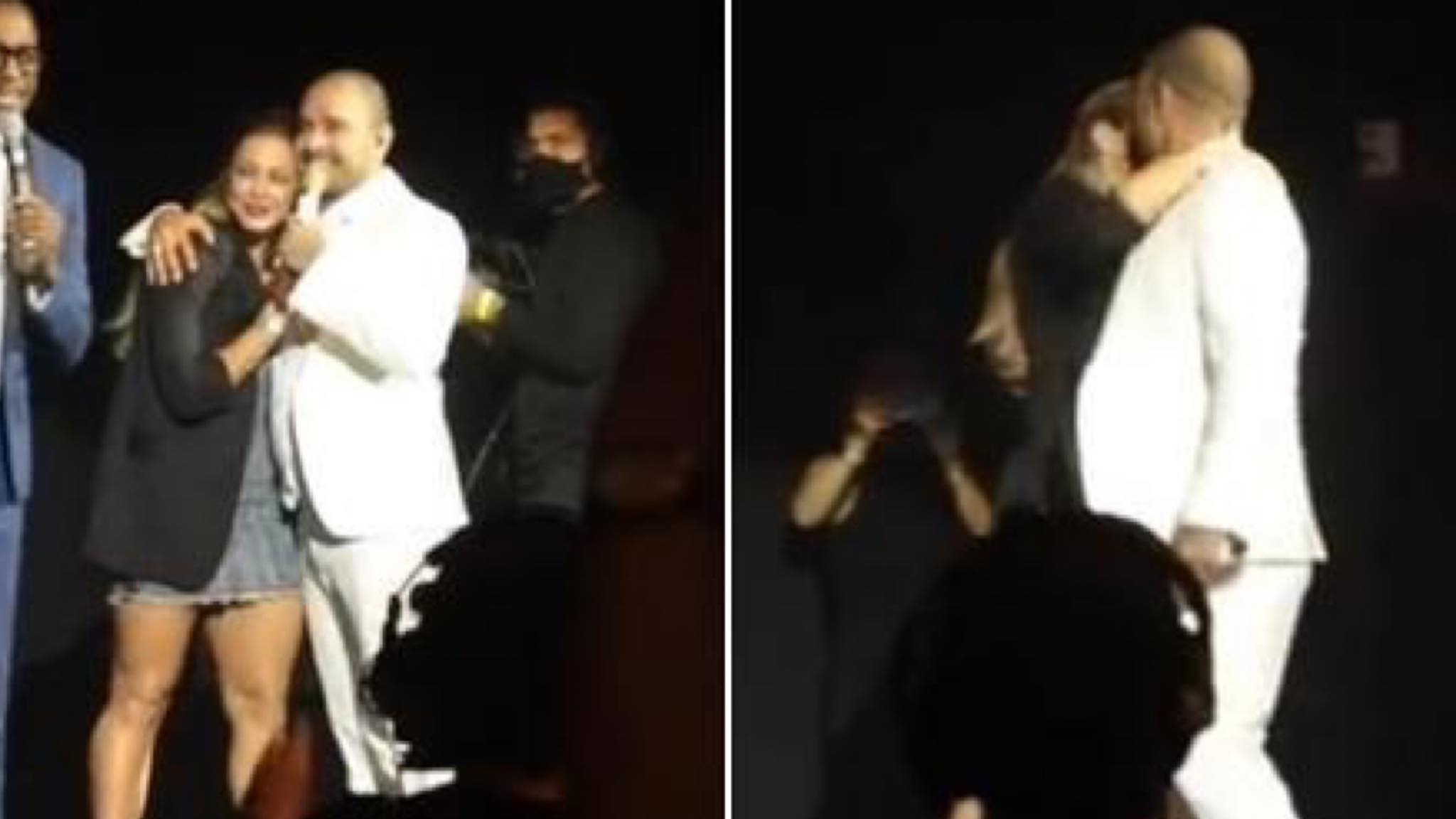 Paolla Oliveira sobe no palco e beija Diogo Nogueira durante show no RJ. Fonte: Reprodução