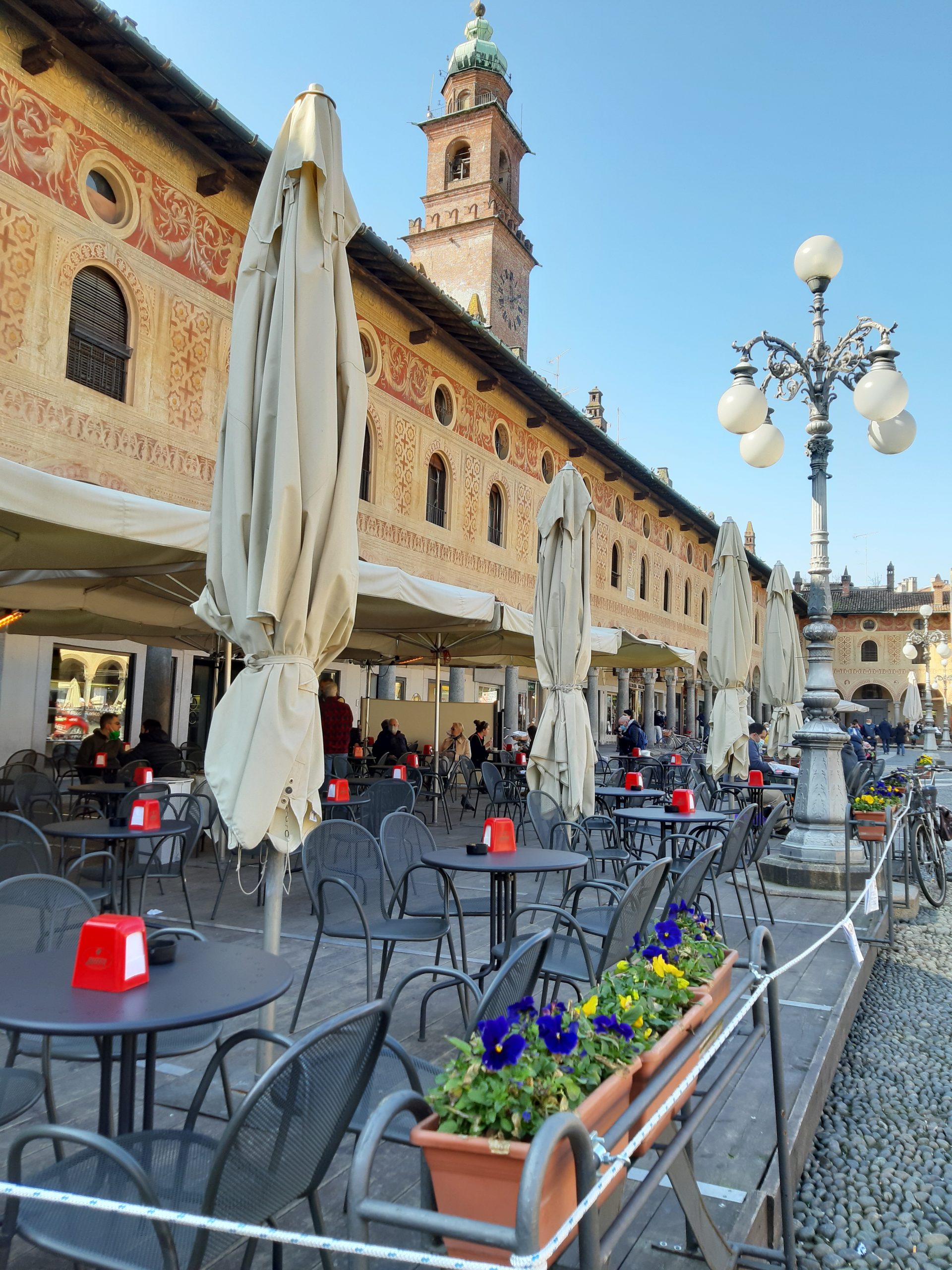 Piazza Ducale da cidade de Vigevano na Lombardia, Itália.