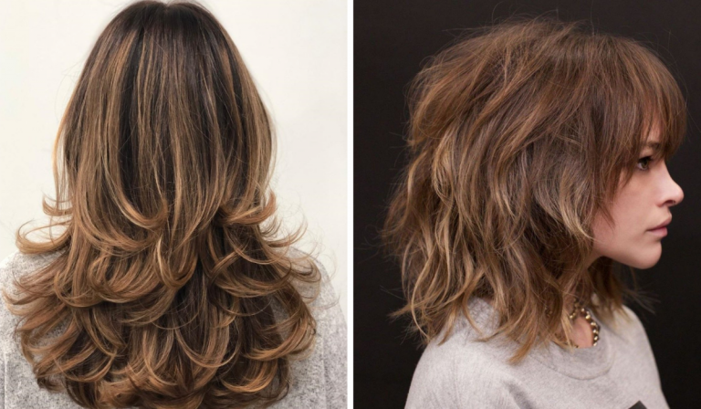 cabelo com corte em camadas