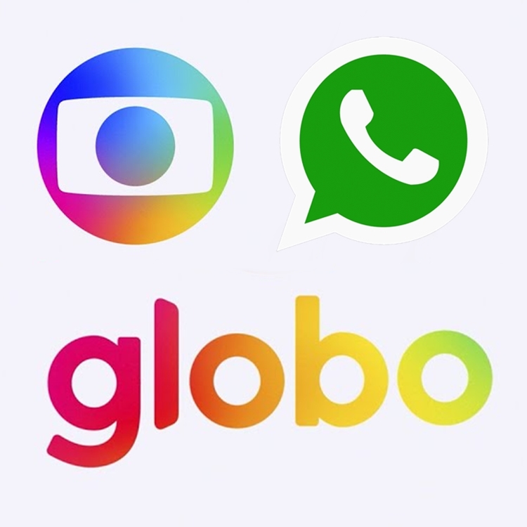 Foto da logo da Rede Globo e do WhatsApp.
