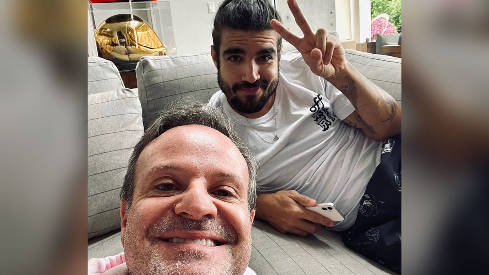 Caio Castro esteve com Rubens Barrichello no último final de semana. Fonte: Instagram