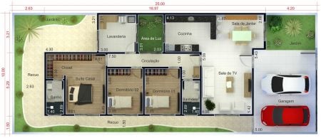 Casa com 3 quartos: 15 plantas baixas com garagem e quintal