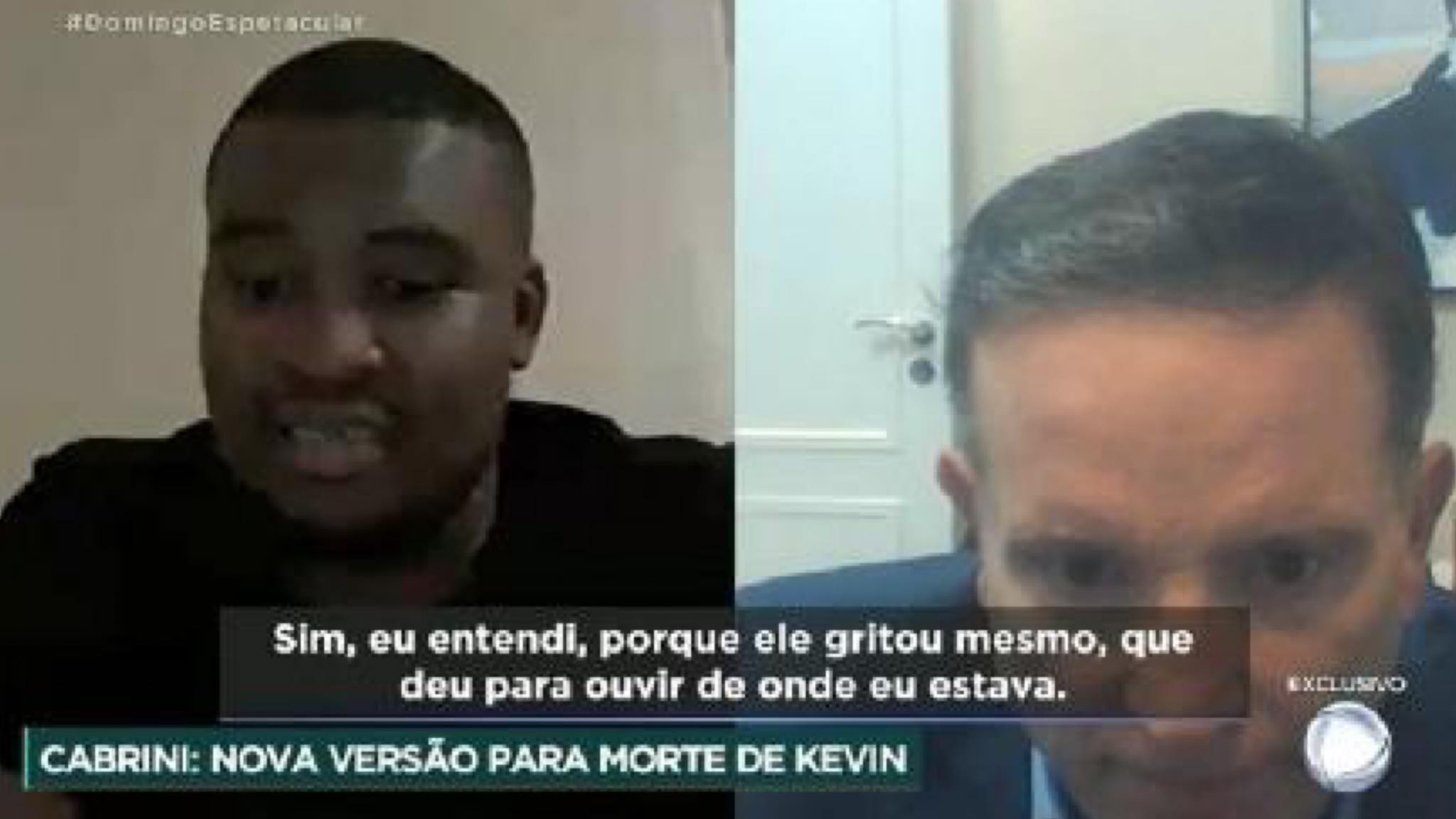 Fernando Dimmy Jr, cantor português afirma que presenciou a queda de MC Kevin. Fonte: Reprodução/ Record TV