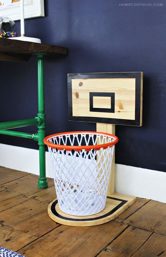 Esporte na decoração com tema basquete.