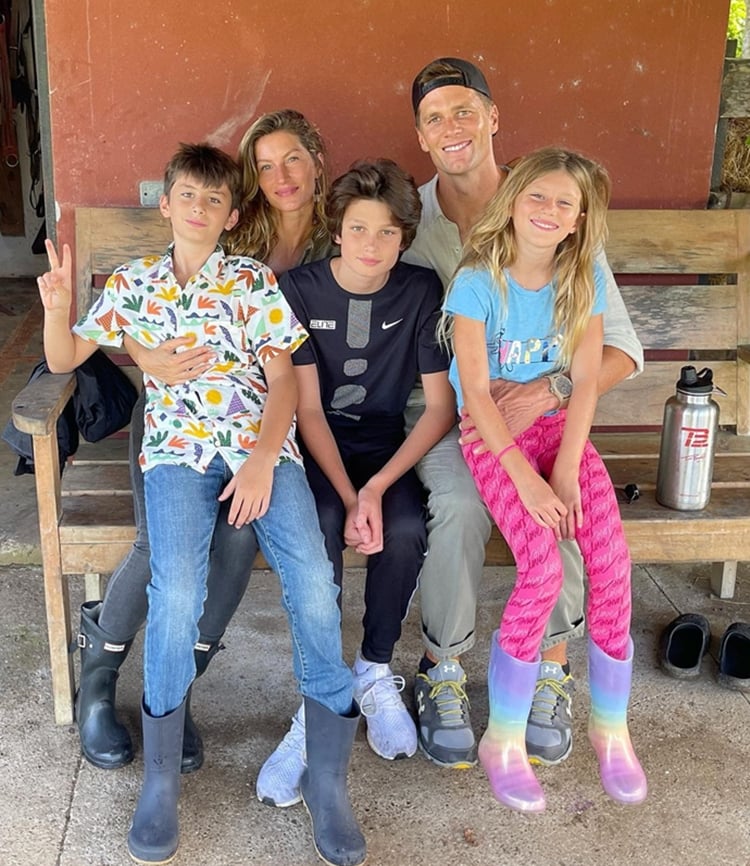 Foto Gisele Bündchen, Tom Brady e seus filhos.