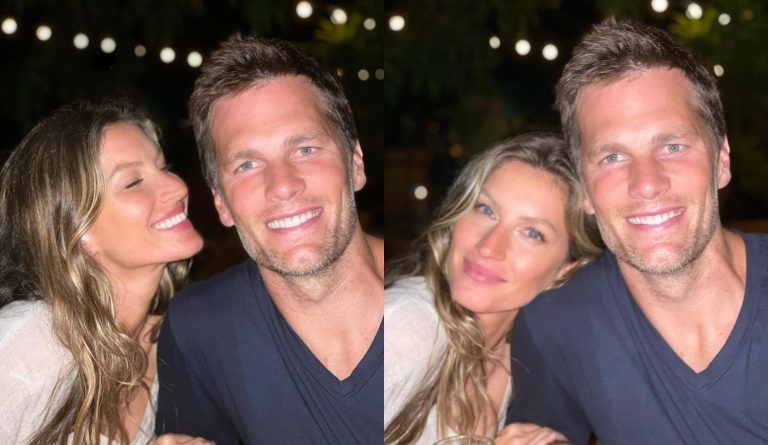 Fotos de Gisele Bündchen e Tom Brady.