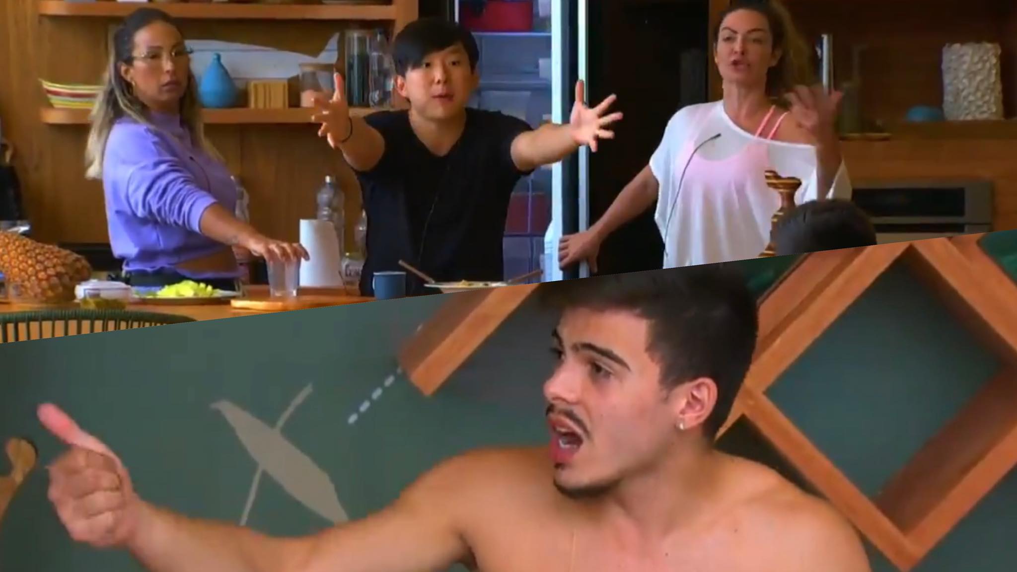 Thomaz discute feio com Laura Keller e Pyong sai em defesa da DJ. Fonte: Montagem/ Fashion Bubbles Thomaz discute feio com Laura Keller e Pyong sai em defesa da DJ. Fonte: Montagem/ Fashion Bubbles
