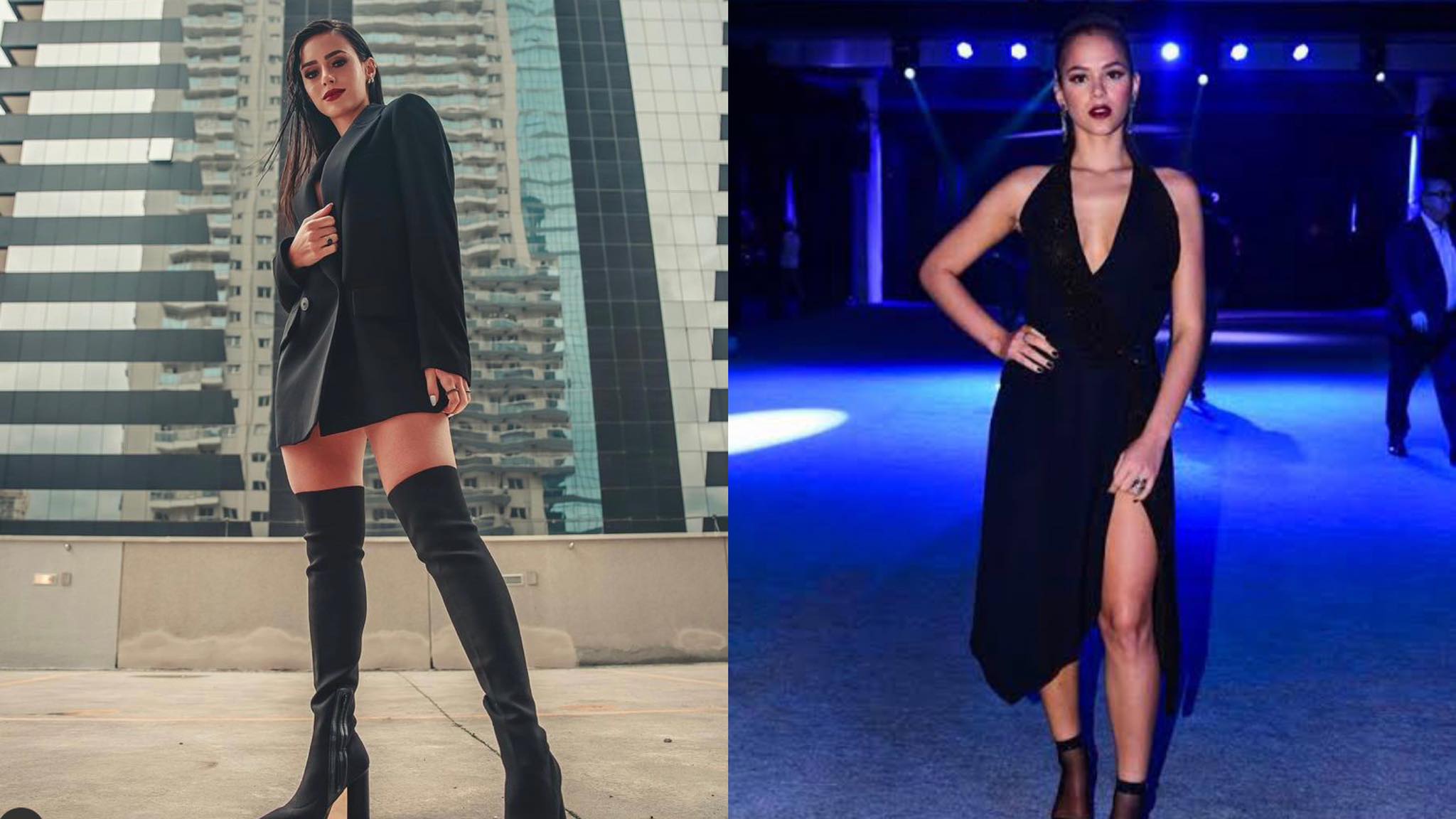 Fãs de Neymar comparam Bruna Biancardi (à esquerda) com Bruna Marquezine (à direita). Fonte Montagem/Fashion Bubbles
