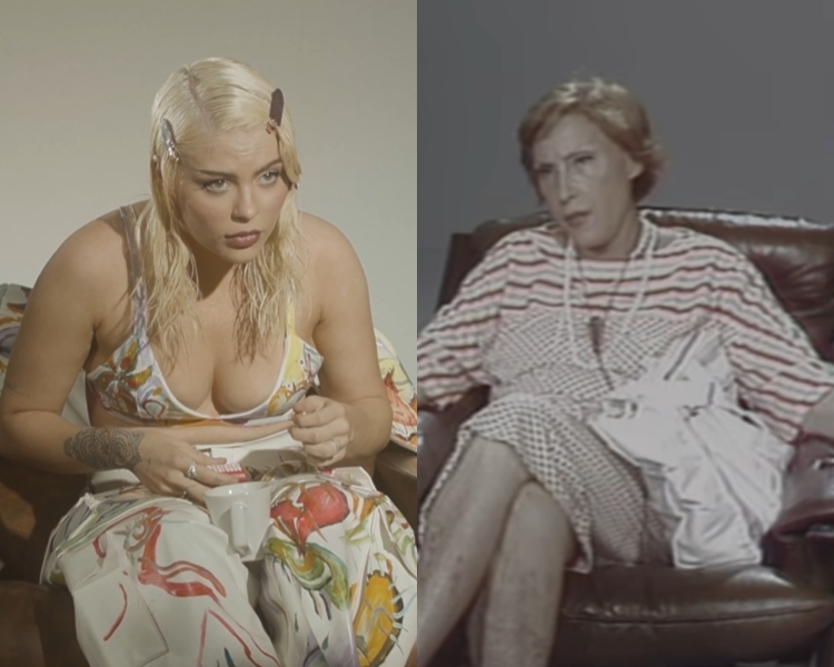 Luisa Sonza em "Penhasco" e Clarice Lispector em sua última entrevista. Foto de Luisa em "Penhasco" e de Clarice Lispector em sua última entrevista.