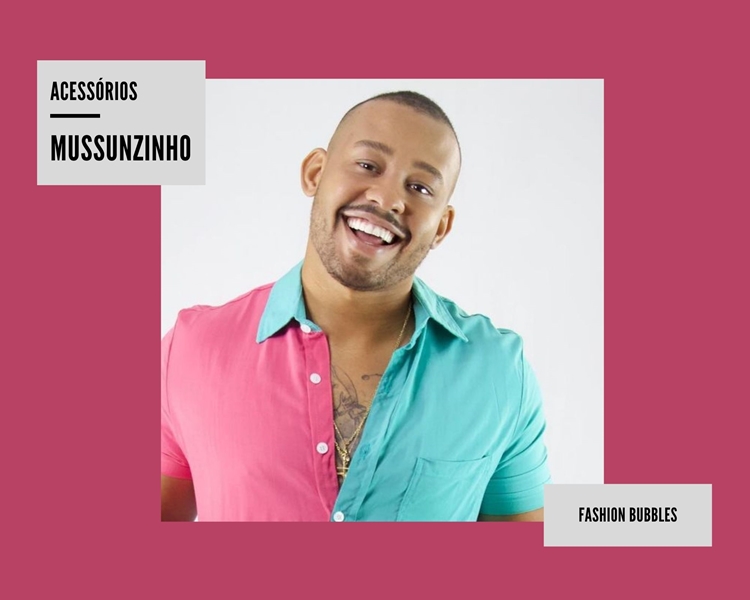 montagem de fundo rosa e foto de Mussunzinho, Acessórios A Fazenda 2021 Foto de Mussunzinho, Acessórios A Fazenda 2021