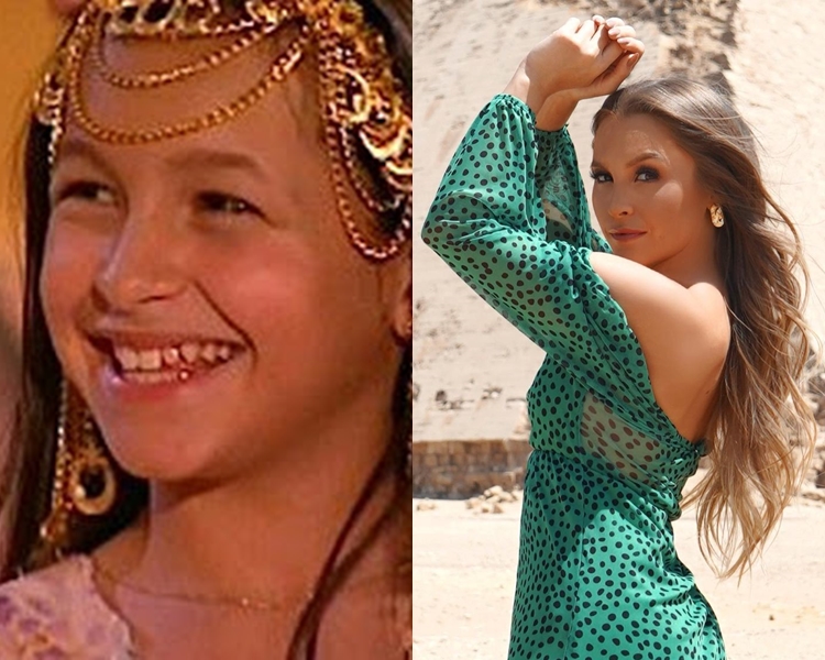 Foto de Carla Diaz em "O Clone" e atualmente.