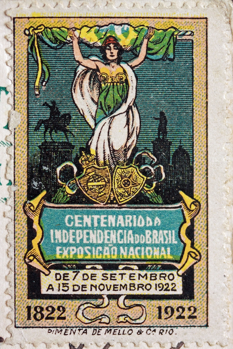 Foto do selo da Expo Rio 1922.
