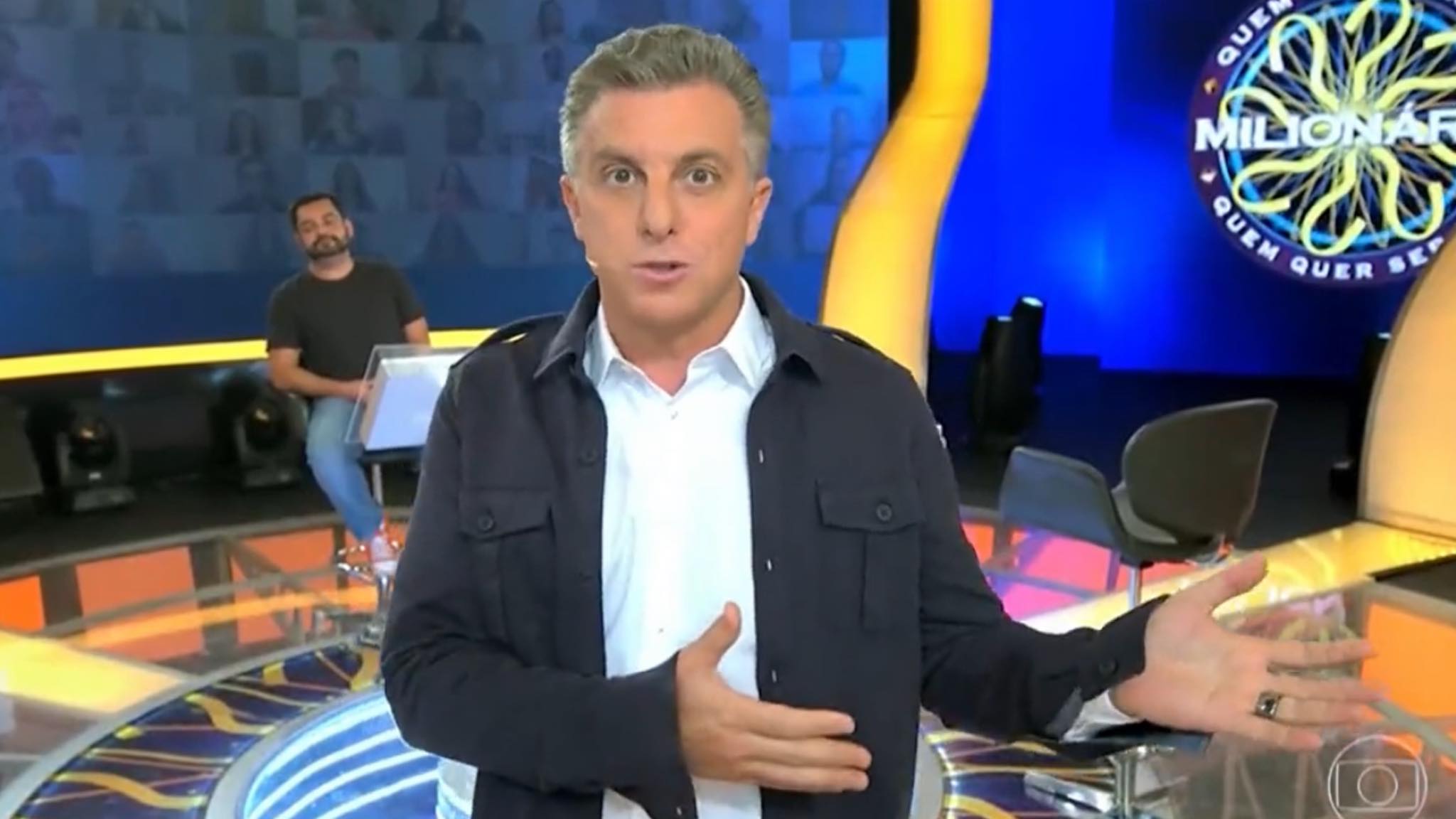 Luciano gravou quadro do Domingão chamando partida entre Brasil e Argentina de jogaço. Fonte: Reprodução/ TV Globo