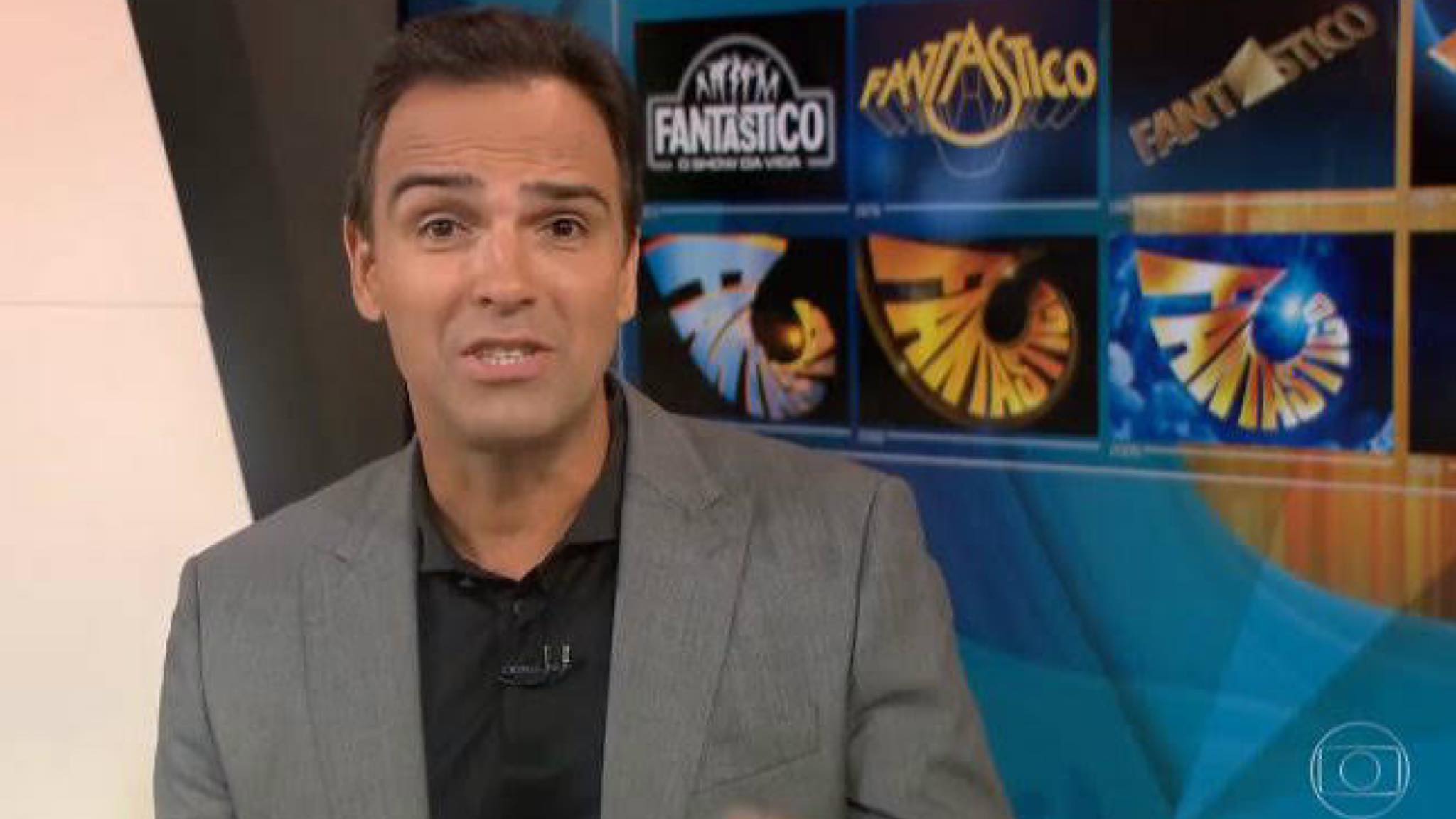 Tadeu Schmidt no Fantástico Tadeu Schmidt, Marcos Mion. BBB 22, Globo