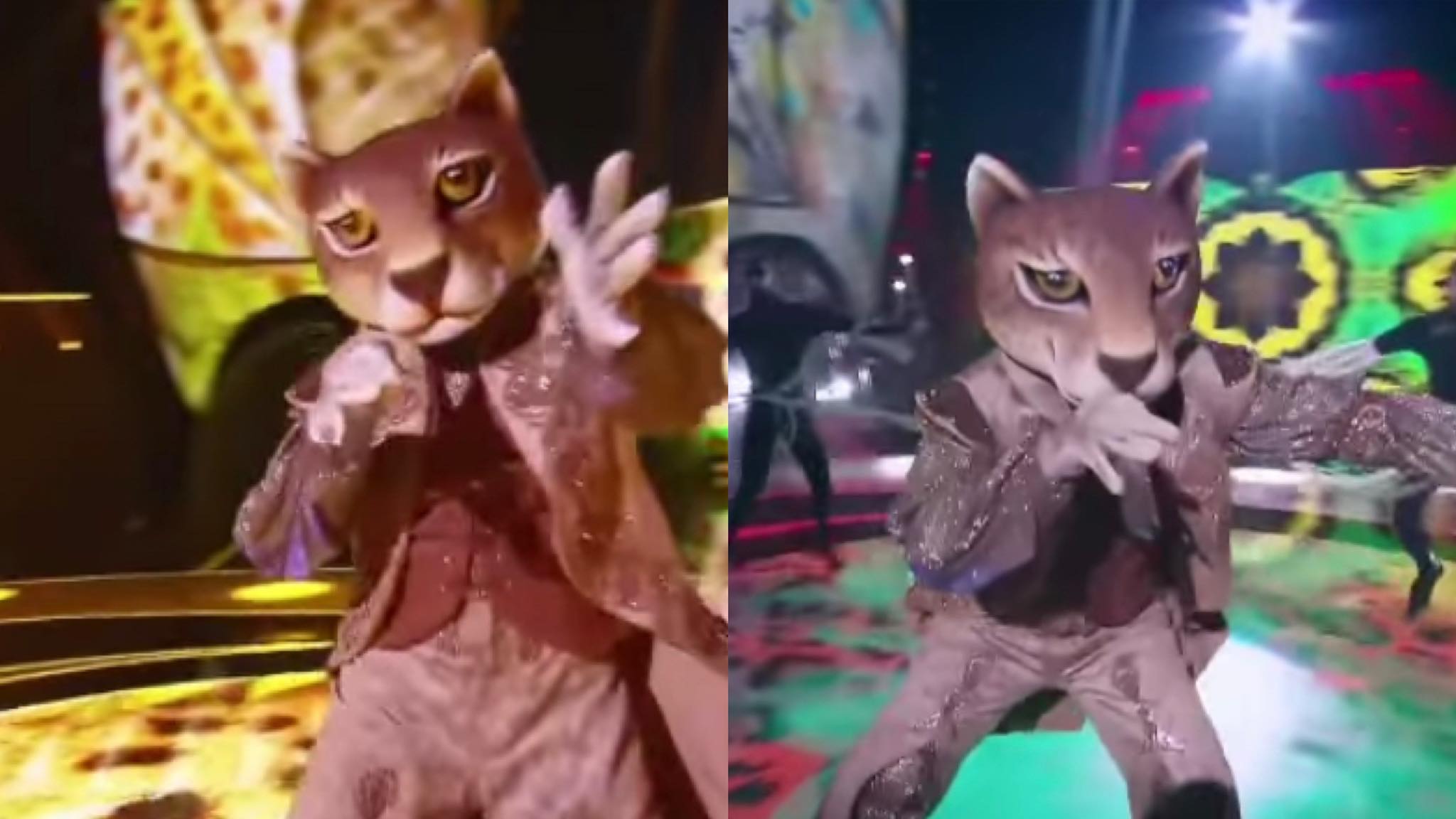 Alexandre Borges no palco do The Masked Singer Brasil The Masked Singer, Alexandre Borges, Onça Pintada