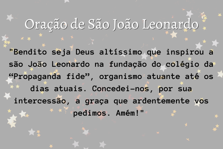 Oração São João Leonardo