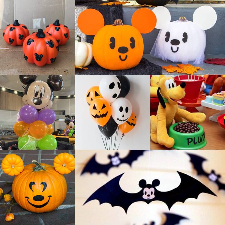 Foto com decoração de Halloween inspirado na Disney.