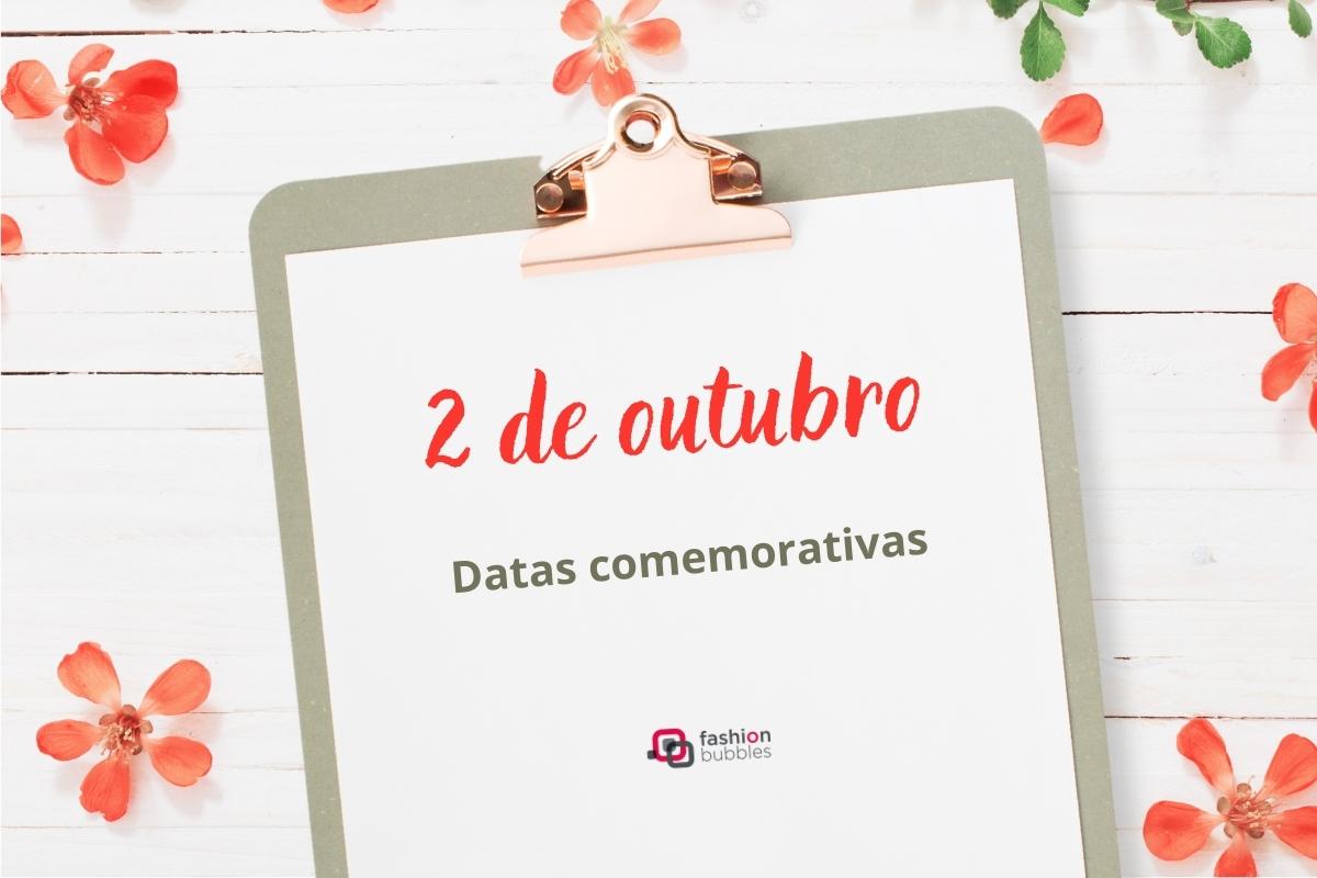 Foto de prancheta com folha de sulfite e data 2 de outubro.