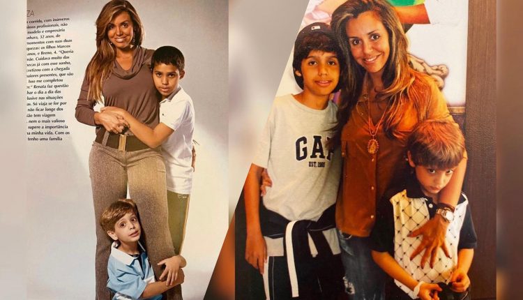 Renata Banhara é mãe de dois filhos, Marcos André e Breno. Fonte: Instagram Renata Banhara, filhos e tumor no cérebro