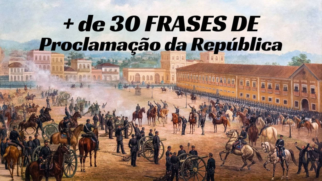 quadro de Proclamação da República com frases