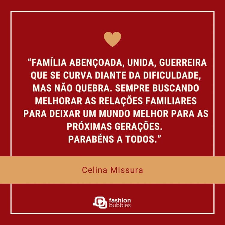 Mensagem de Celina Missura