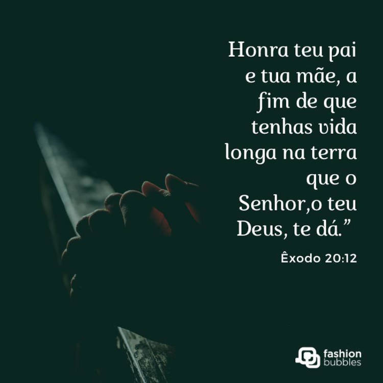 Frase sobre honrar pai e mãe Frase bíblica de família