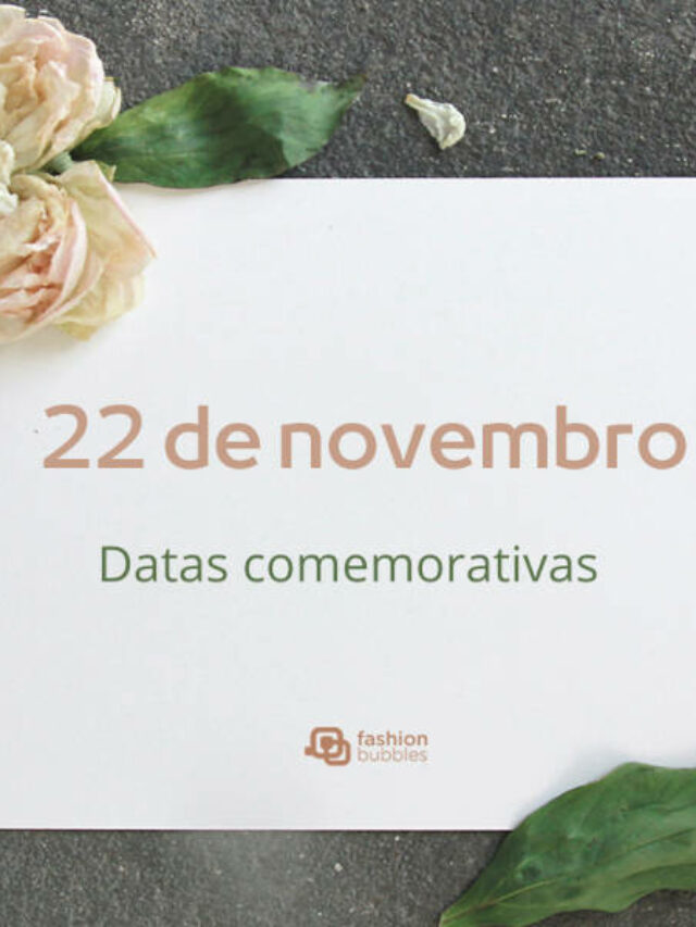 Papel com folhas em cima escrito "22 de novembro"