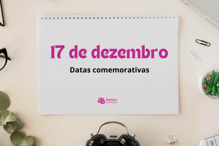 Foto de prancheta em mesa de escirtório com a frase "17 de dezembro" escrito em rosa