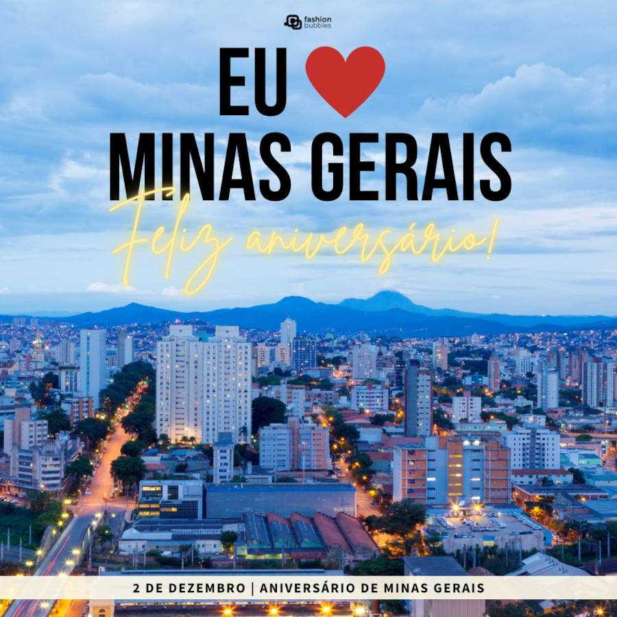 Foto da cidade de Minas Gerais com desejo de parabéns