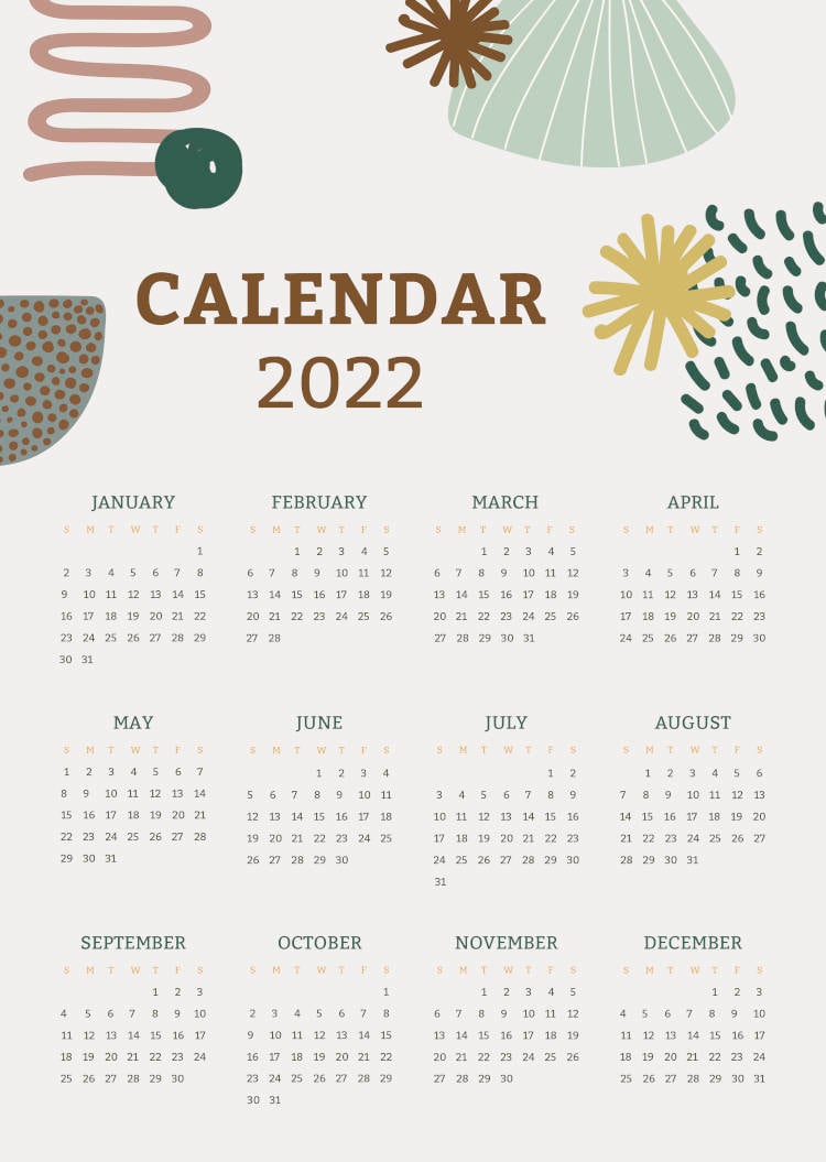 calendário de 2022
