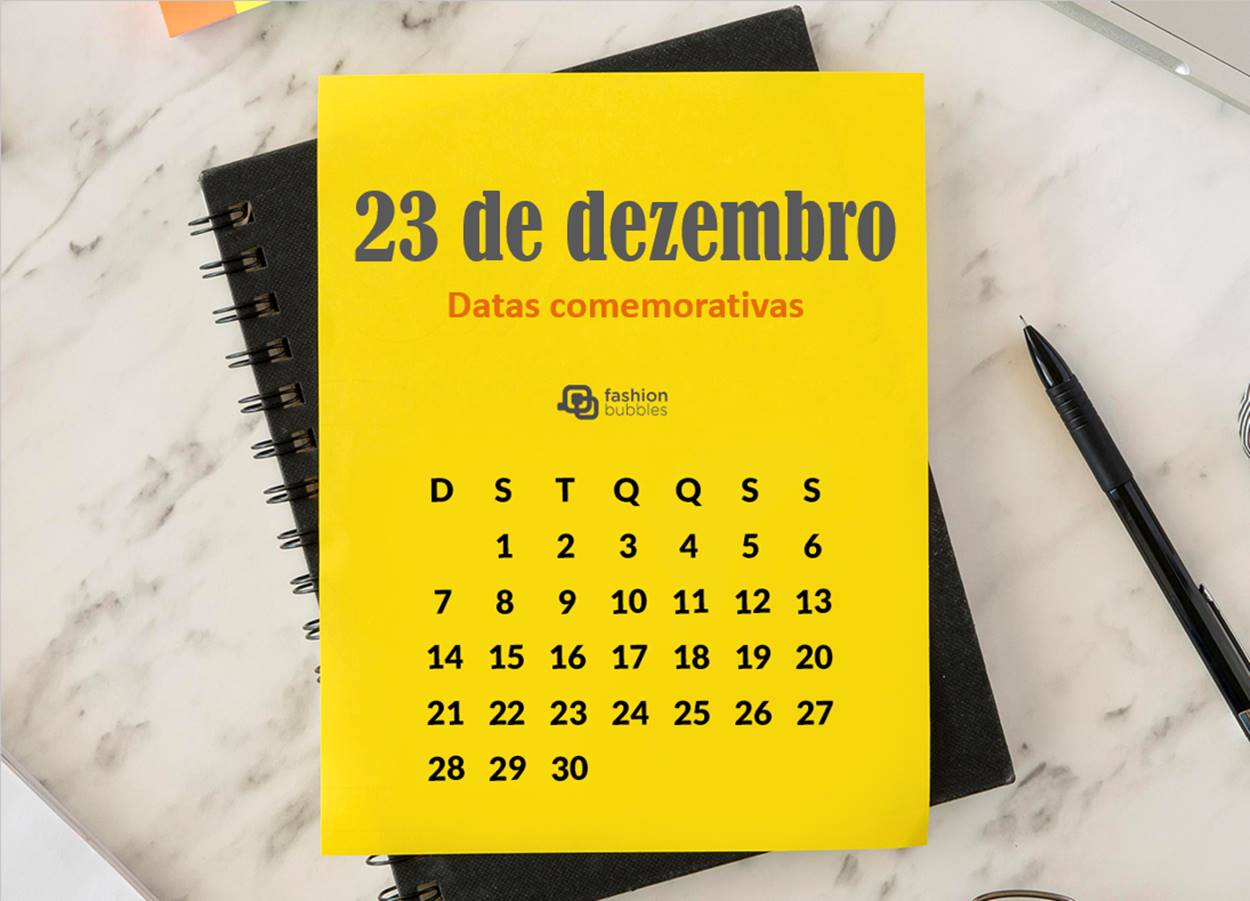 Foto de calendário com a data 23 de dezembro.