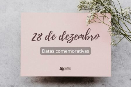 cartão rosa onde se lê 28 de dezembro e datas comemorativas