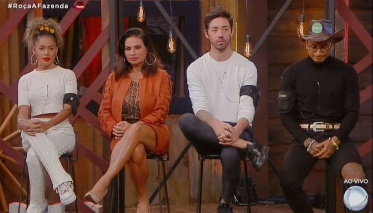 Rico, Solange, Sthe e Dynho durante a formação da Roça Dupla. Rico durante uma roça
